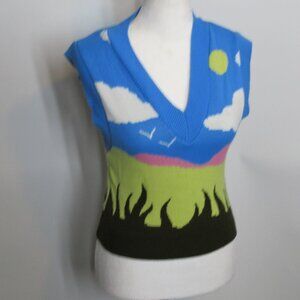 COLLUSION Womens Sweater Vest Landscape Size Small